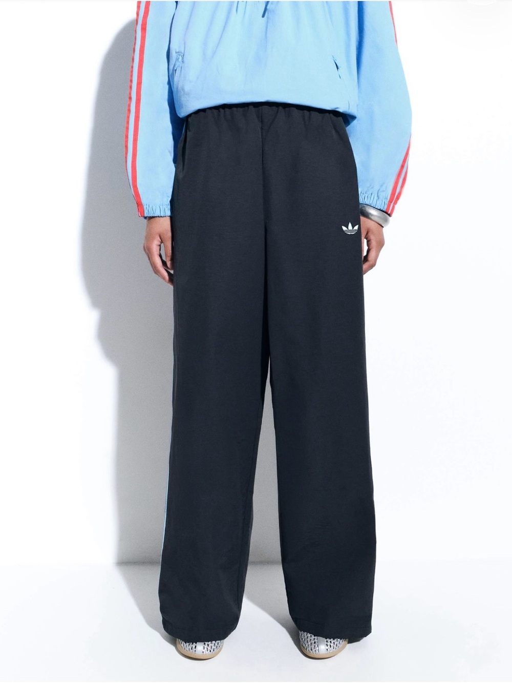 adidas Originals ร ASOS wide leg track pants in navy